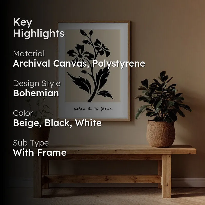 Bold Bloom Canvas Wall Painting With Brown Frame media 2