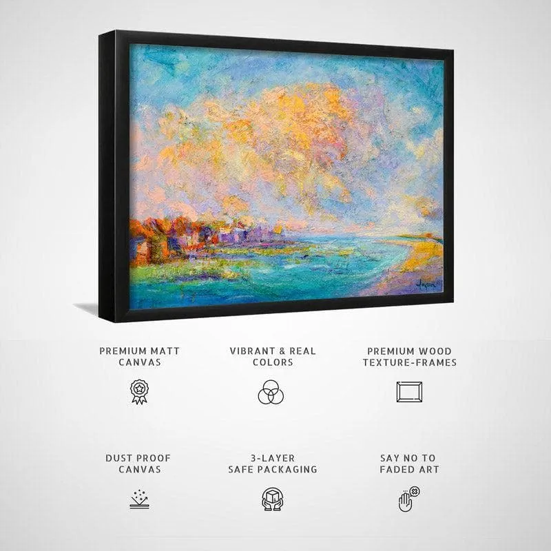 Radiant Scape Canvas Wall Painting - Black Frame media 5