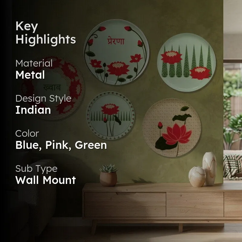Petal Poetry Metal Wall Plates - Set Of Five media 2