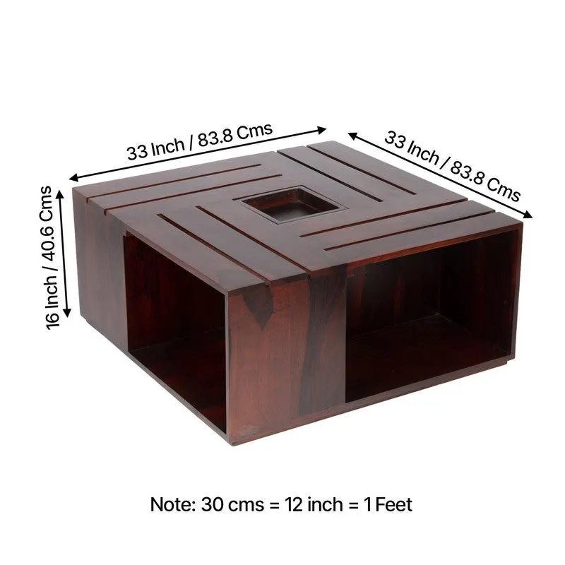 Zervon Sheesham Wooden Center Table - Brown media 9