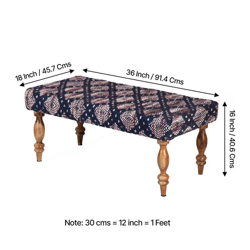 Dexio Sheesham Wooden Bench - Blue media 11