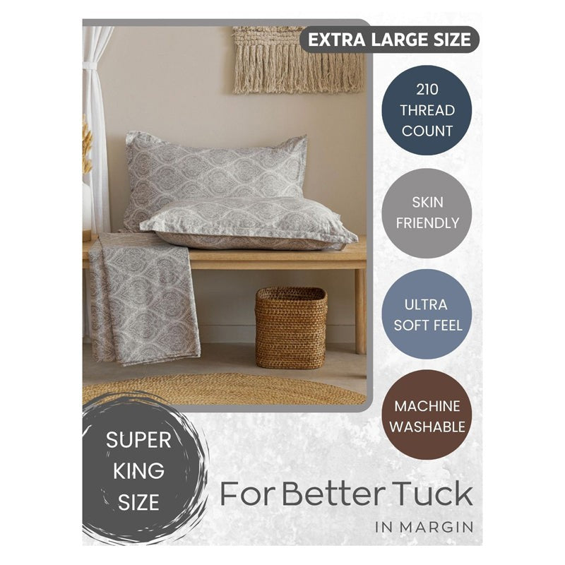 Swayam Vrita Cotton Bedsheet (Grey) - 200 TC media 10