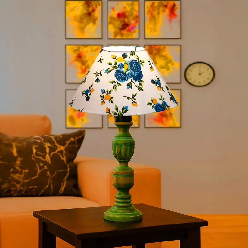 Arvello Evara Floral Wooden Table Lamp - Multicolor media 3