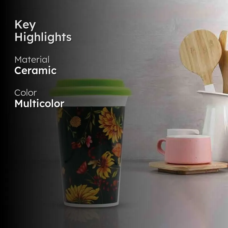 Floral Bliss Coffee Mug- Green media 2