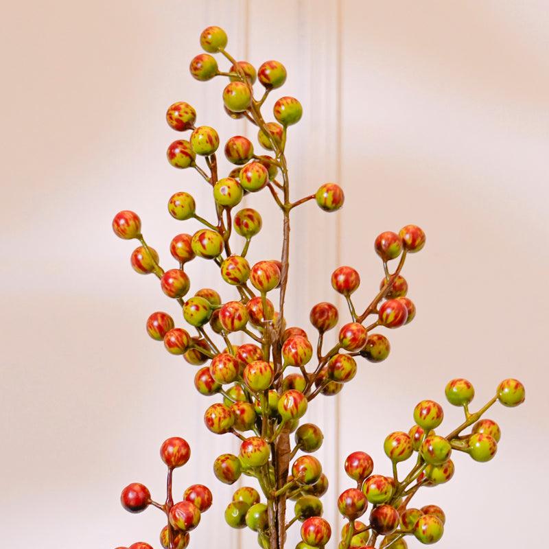 Faux Cherry Blossom Flower Stick (Olive Green) - 32 CM media 4