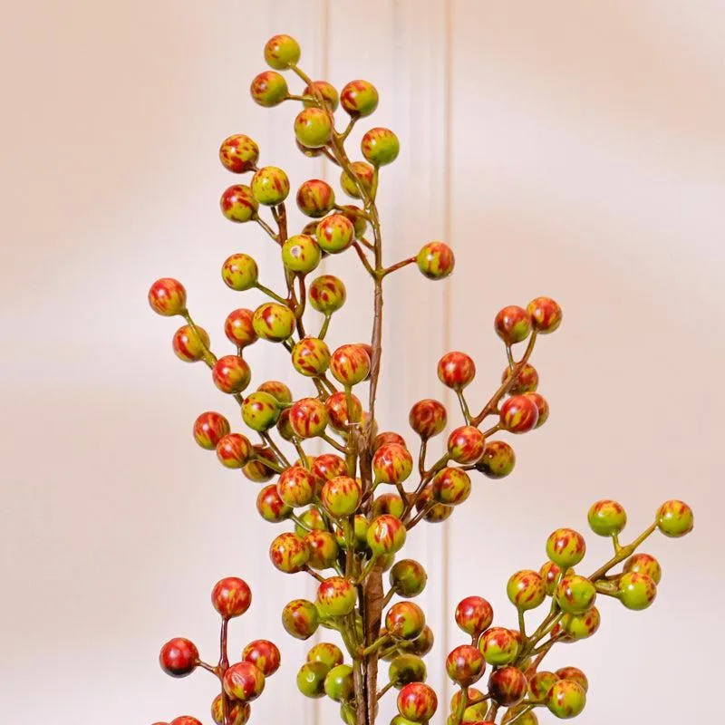 Faux Cherry Blossom Flower Stick (Olive Green) - 32 CM media 4