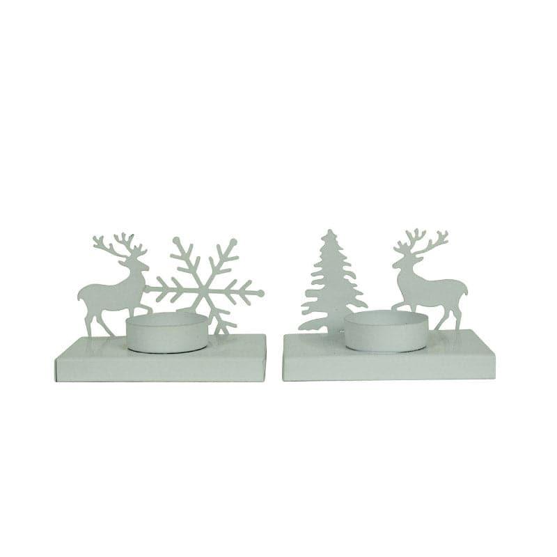 Snowy Glow Tealight Candle Holder (White) - Set Of Two media 4