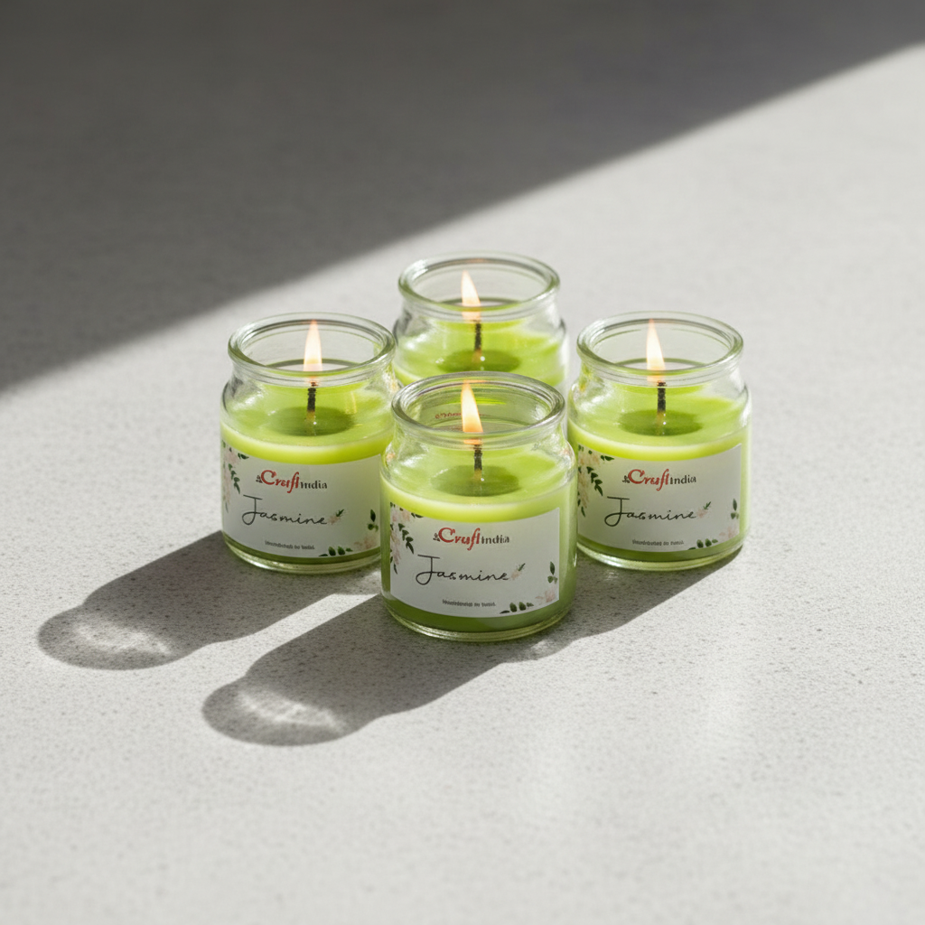 Nithya Jasmine Scented Jar Candle - Set Of Five