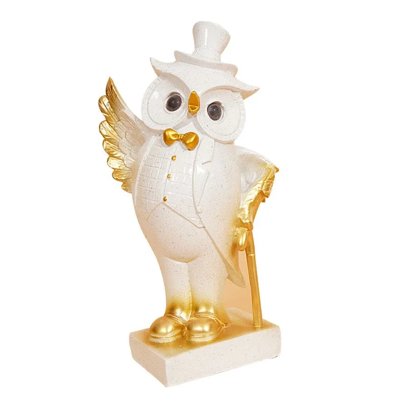 Charming White Owl Resin Showpiece media 10