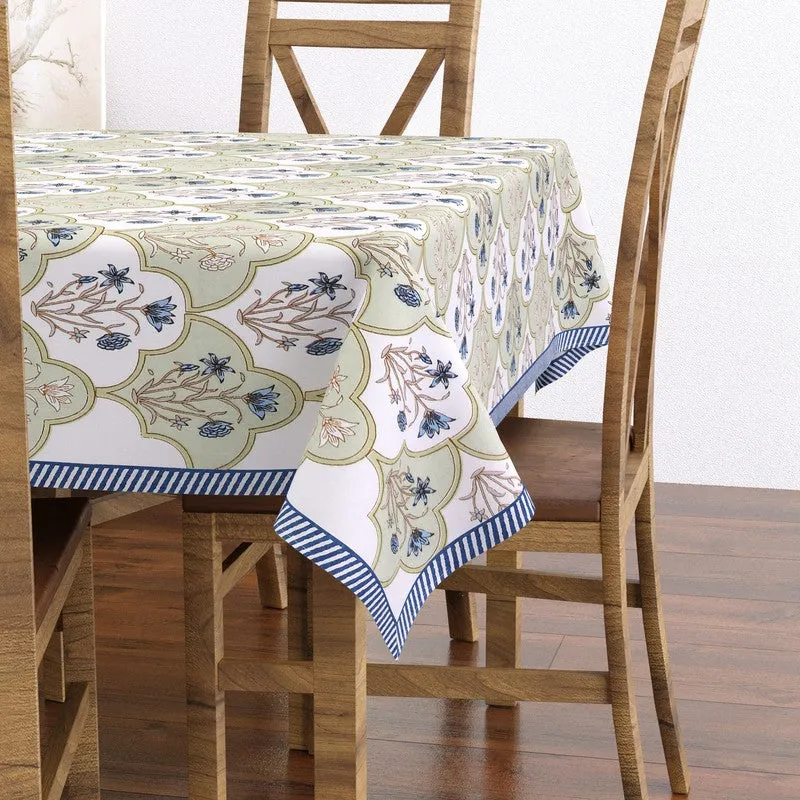 BlossomLine Cotton Table Cover - Green,Blue media 3