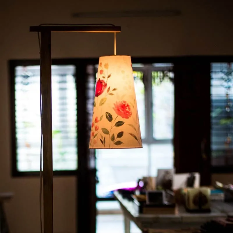 Lindo Bloom Handpainted Fabric Ceiling Lamp media 1