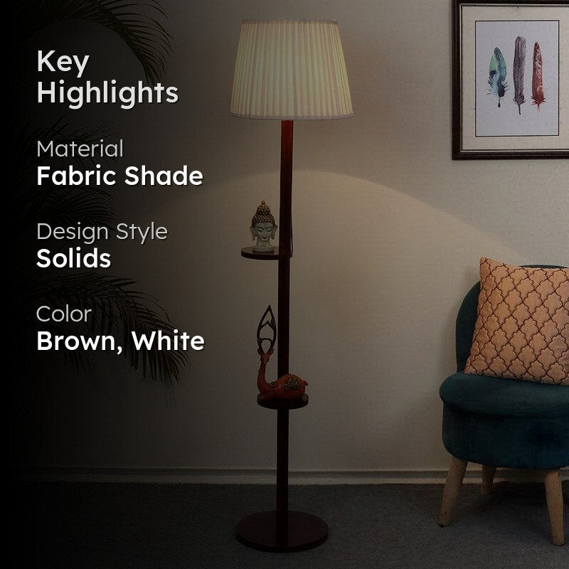 Lark Grace Floor Lamp With Shelf - Beige media 2
