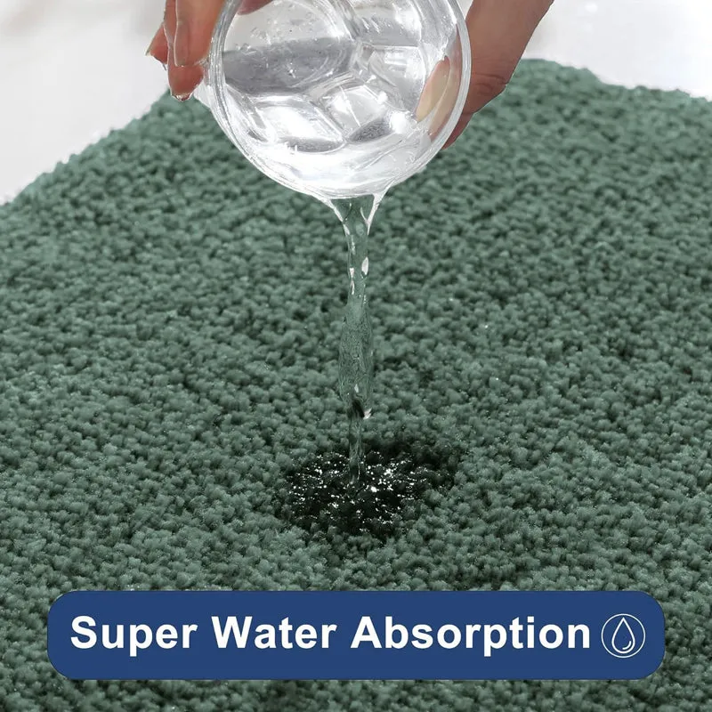 Water being poured onto the green rug surface