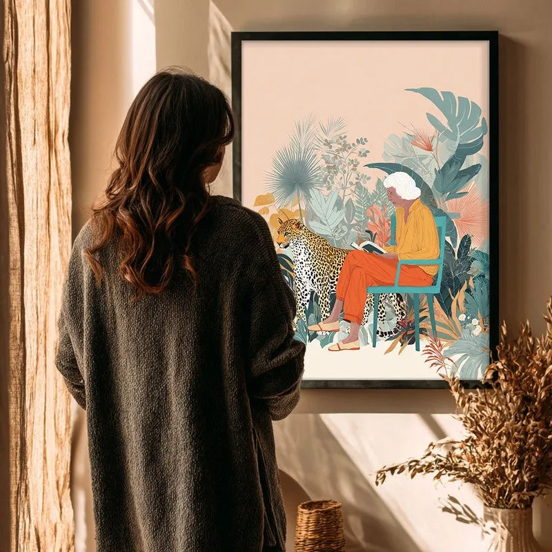 Solitude Safari Canvas Wall Painting - Black Frame media 5
