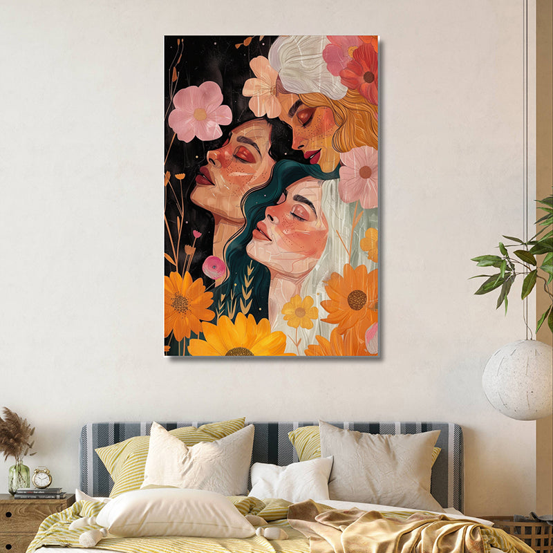 Women In Bloom Wall Painting