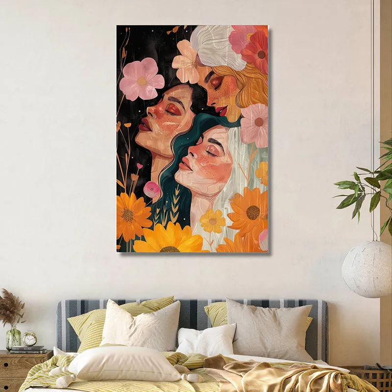 Women In Bloom Wall Painting media 1