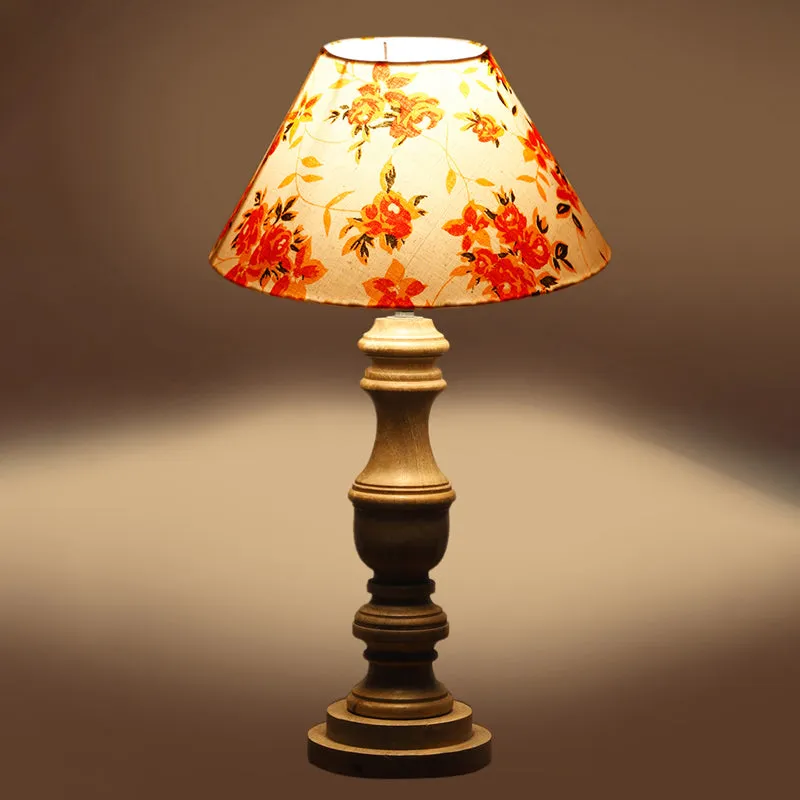 Fleur Cone Carve Wooden Table Lamp - Multicolor media 5