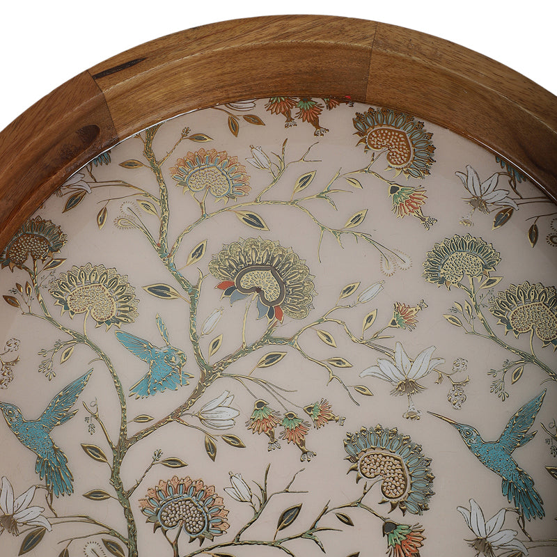 Blossom Glow Round Wooden Serving Tray - Set of Two media 6