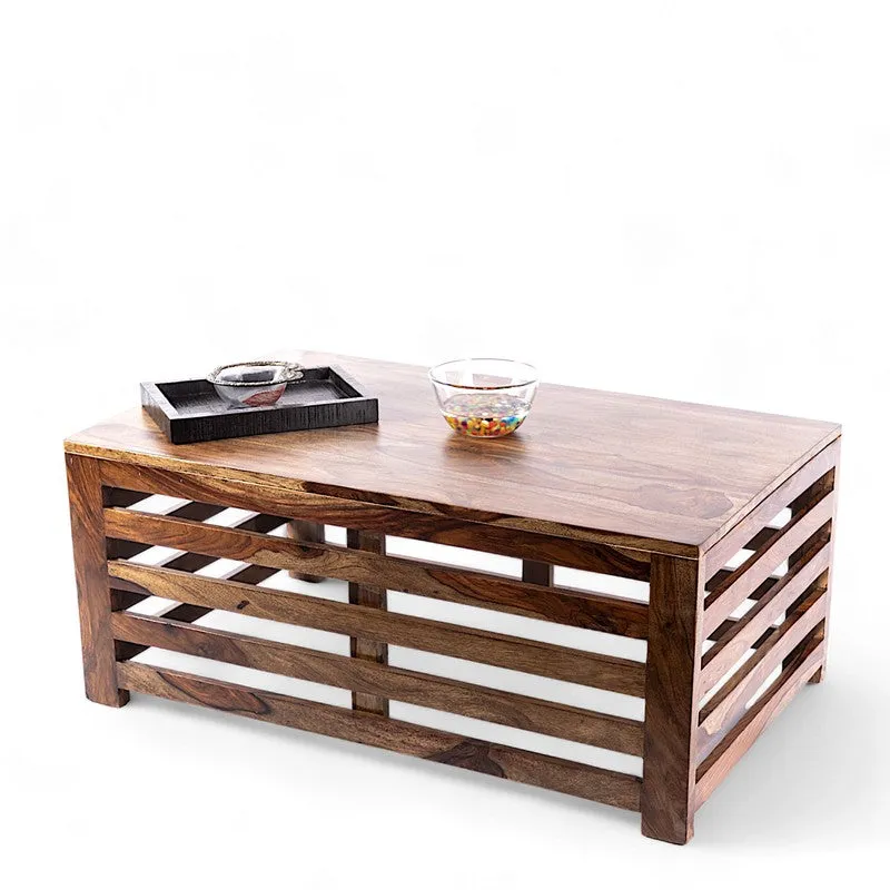 Cenrox Sheesham Wooden Center Table - Brown media 4