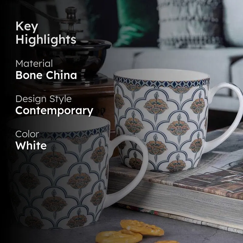 Mughal-E-Shaan Bone China Coffee Mug (320 mL Each) - Set of Two media 2