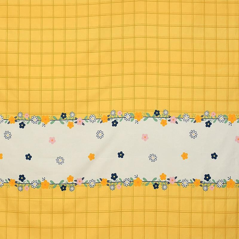 Ping Pong Abstract Microfiber Bedsheet (Yellow) - 130 GSM media 4