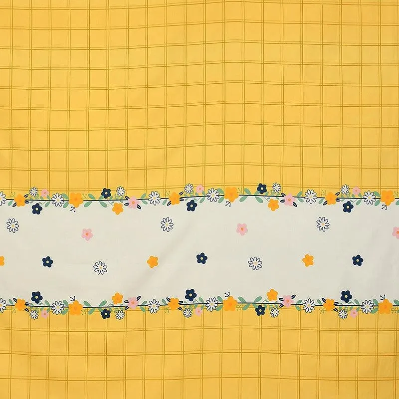 Ping Pong Abstract Microfiber Bedsheet (Yellow) - 130 GSM media 4