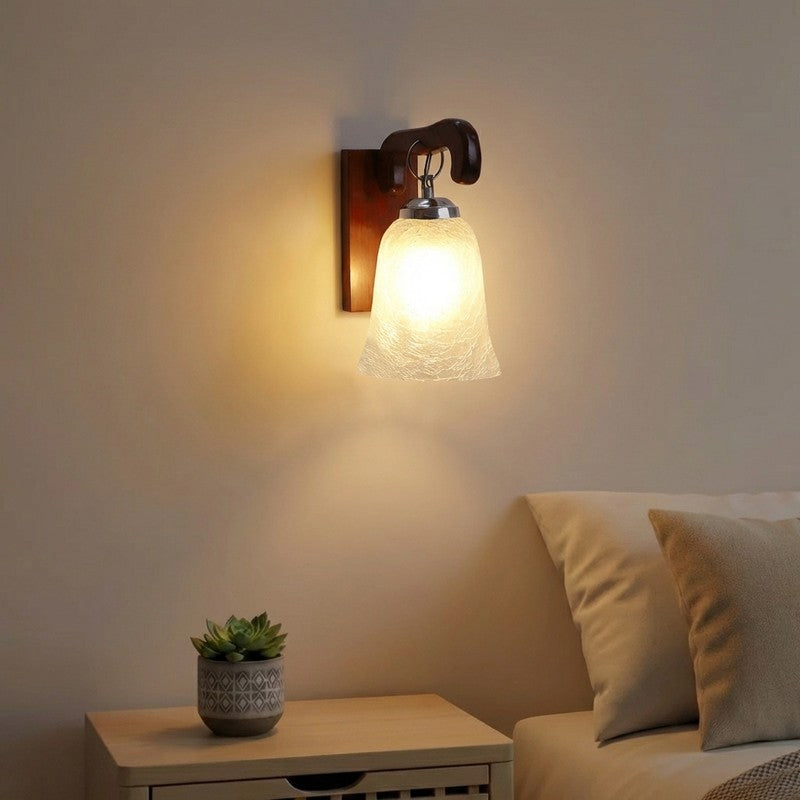 Crystal Bloom Curved Base Glass Wall Lamp