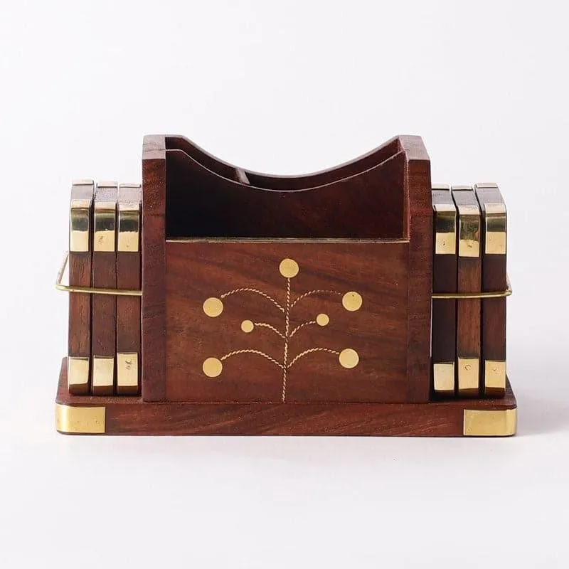 Prida Wooden Coaster - Seven Piece Set media 4