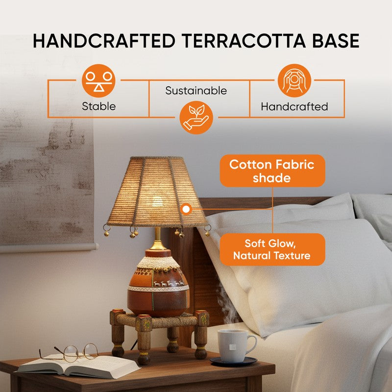 Giva Terracotta Table Lamp With Manji - Multicolor media 5