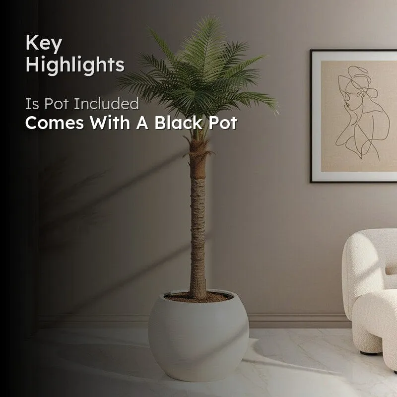 Faux Tropical Areca Plant With Black Plastic Pot - 4.92 ft media 2