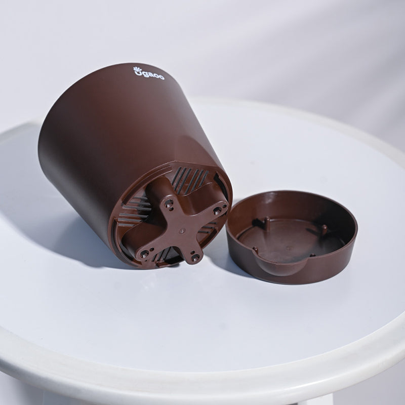 Ugaoo Bare Root Plastic Planter (Brown) - Set Of Five media 4