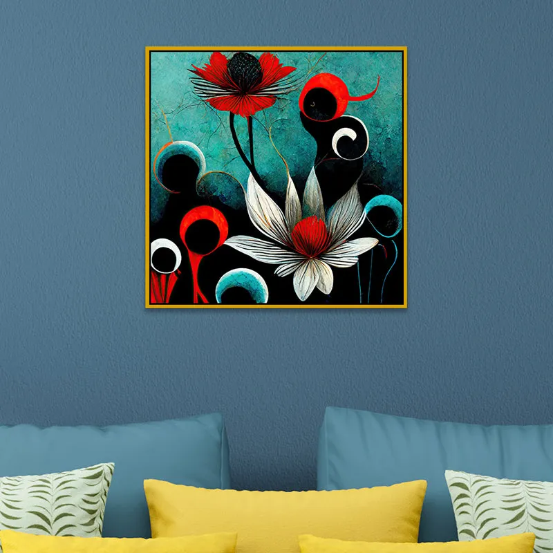 Pops Of Poppy Canvas Wall Art With Frame media 5