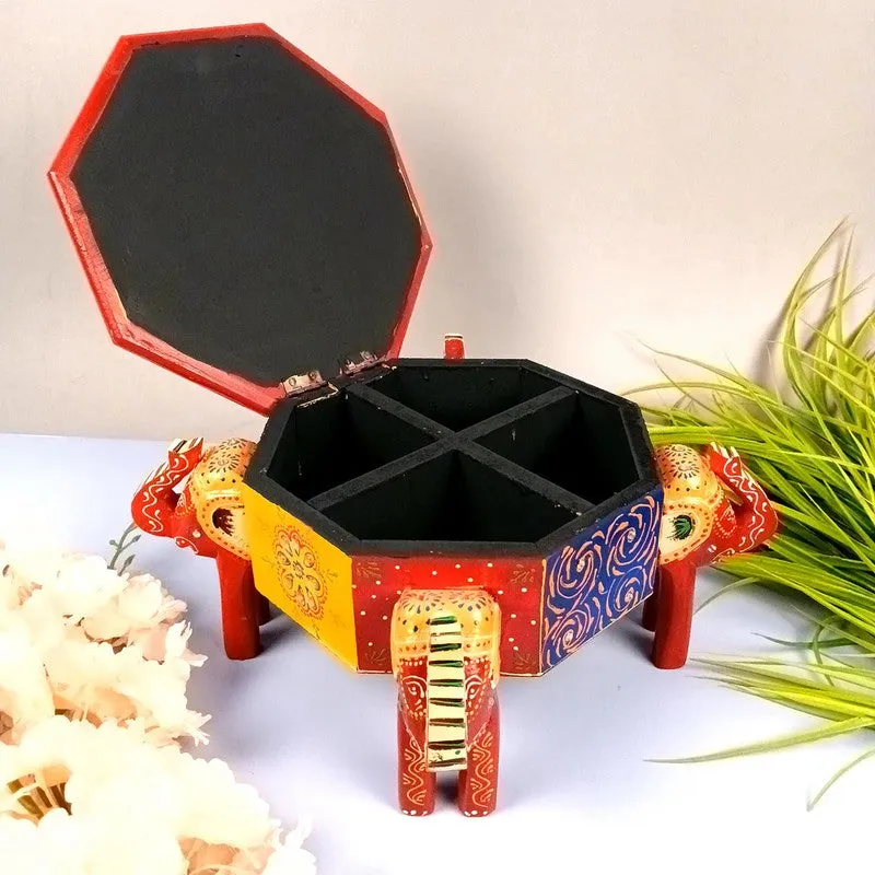 Wooden Elephant Kundan Heritage Jewel Box media 4