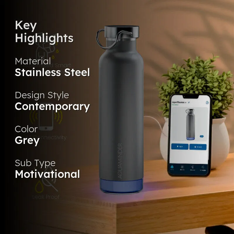 Hot & Cold Mate Smart Water Bottle - Grey (600 mL) media 2