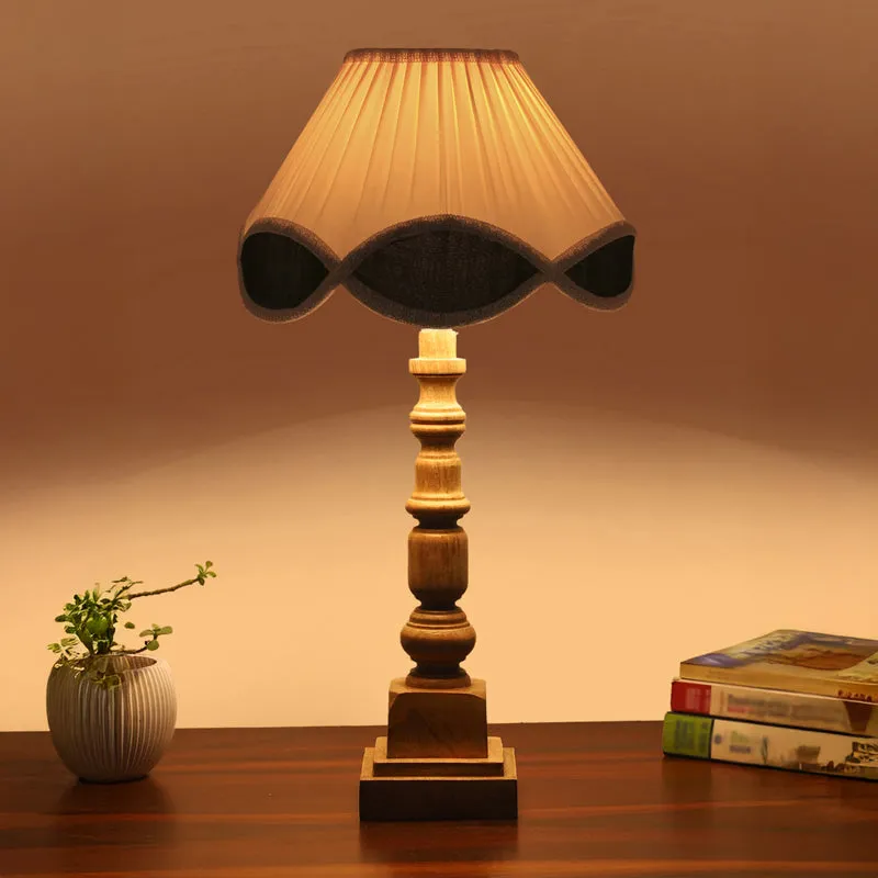 Valencia Arbor Wooden Table Lamp - White,Brown media 1