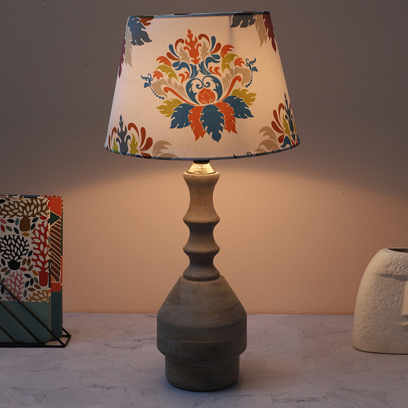 Nordlys Glyph Printed Mango Wood Table Lamp - Multicolor