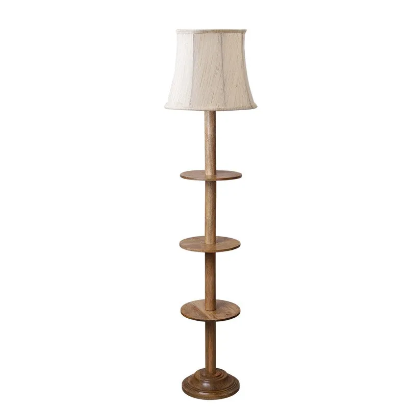 GlowDock Column Wooden Floor Lamp - White media 5