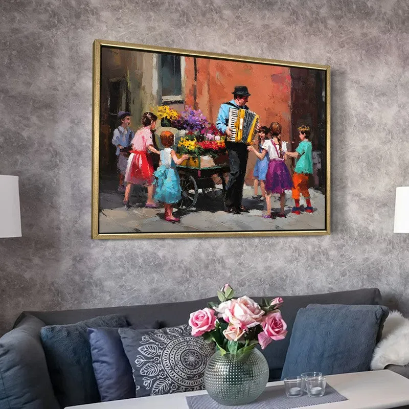 Lively Lane Canvas Wall Painting With Frame media 6