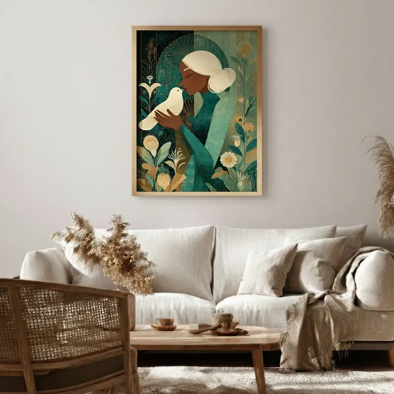 Dovelisse Canvas Wall Painting - Brown Frame media 1