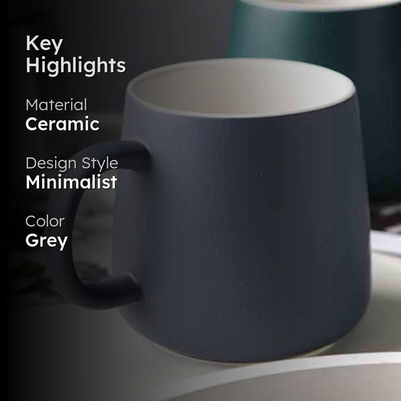 Floria Ceramic Coffee Mug (380 mL) - Grey media 2