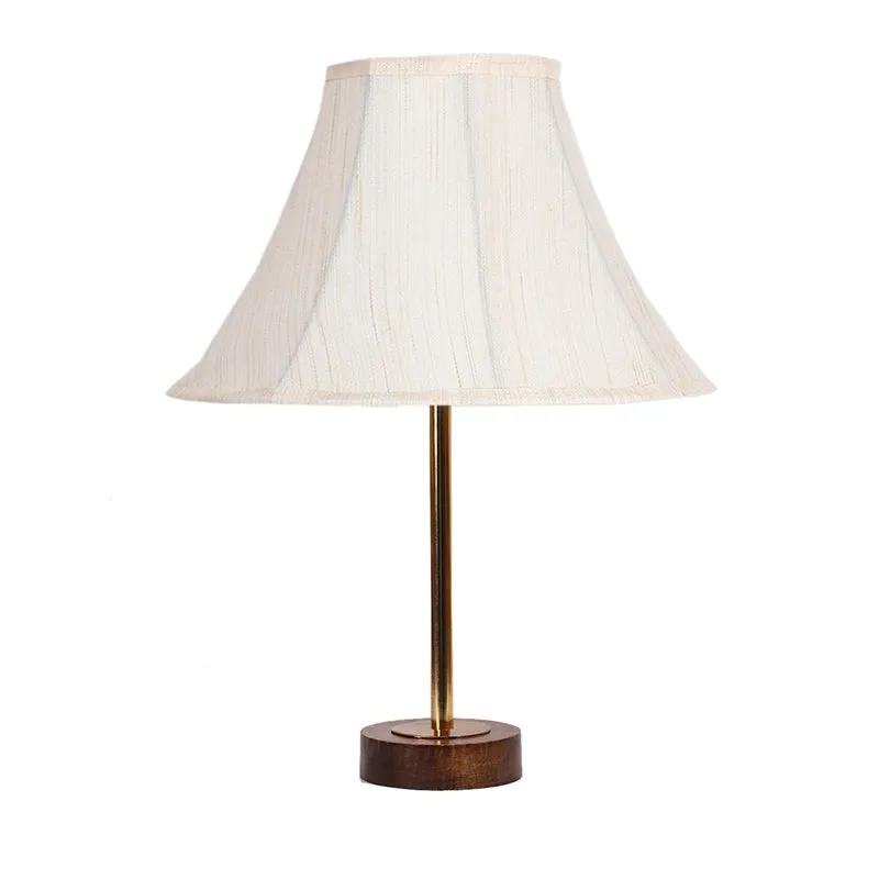 Ceylon Arc Rodin Wooden Table Lamp - OffWhite,Gold,Brown media 4