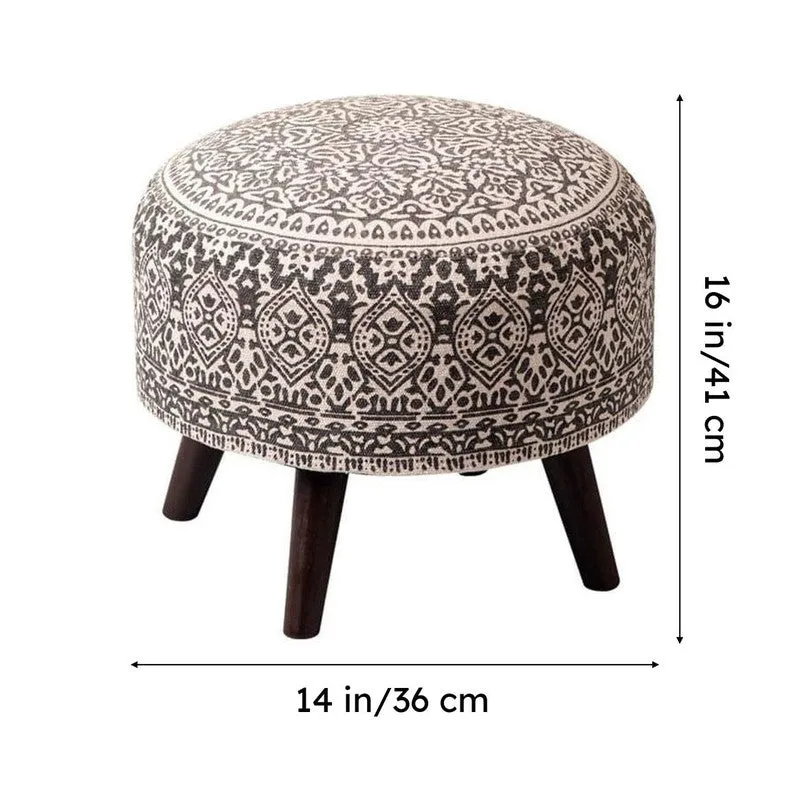Chenova Cotton Ottoman (Black & White) - Set Of Two media 6