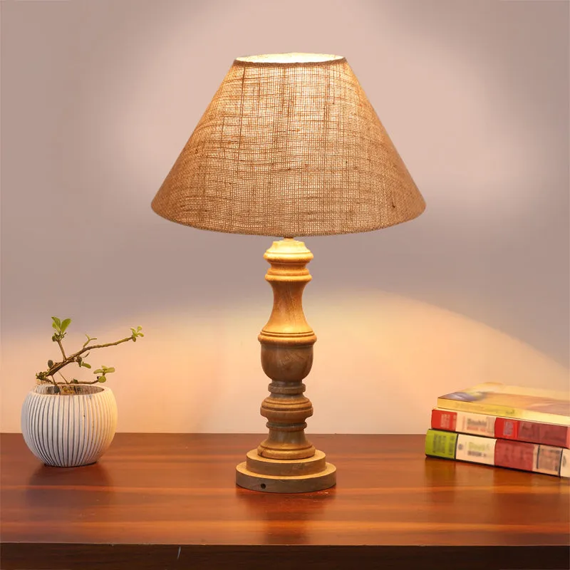 Sienna II Carve Wooden Table Lamp - Brown media 2