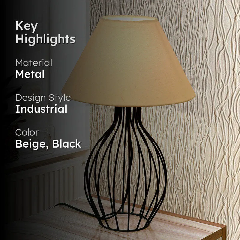 Spire Metal Table Lamp - Beige,Black media 2
