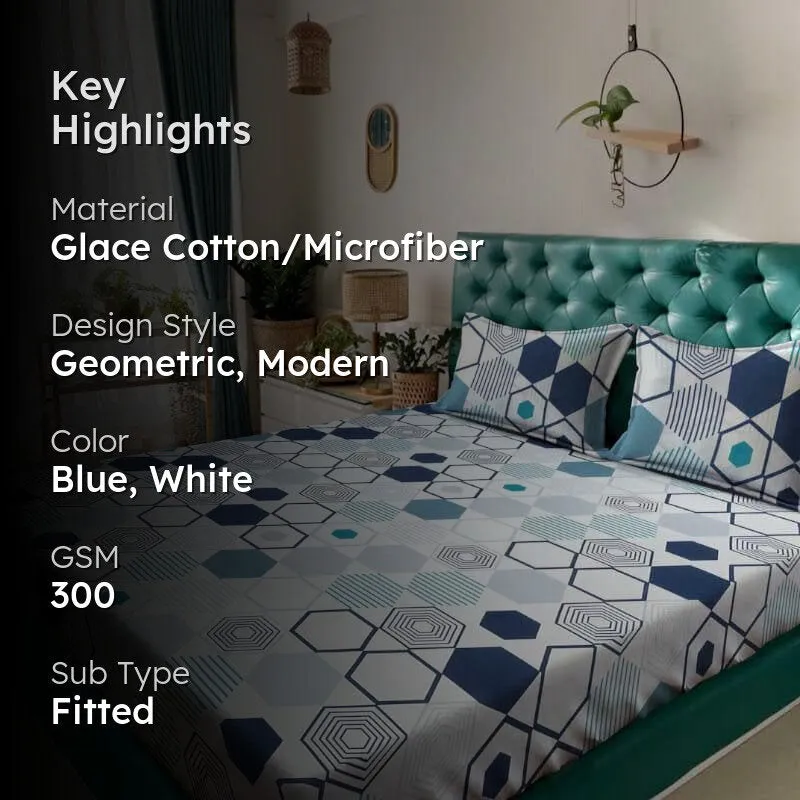 Hexling Slumber Fitted Microfiber Bedsheet - 300 GSM media 2