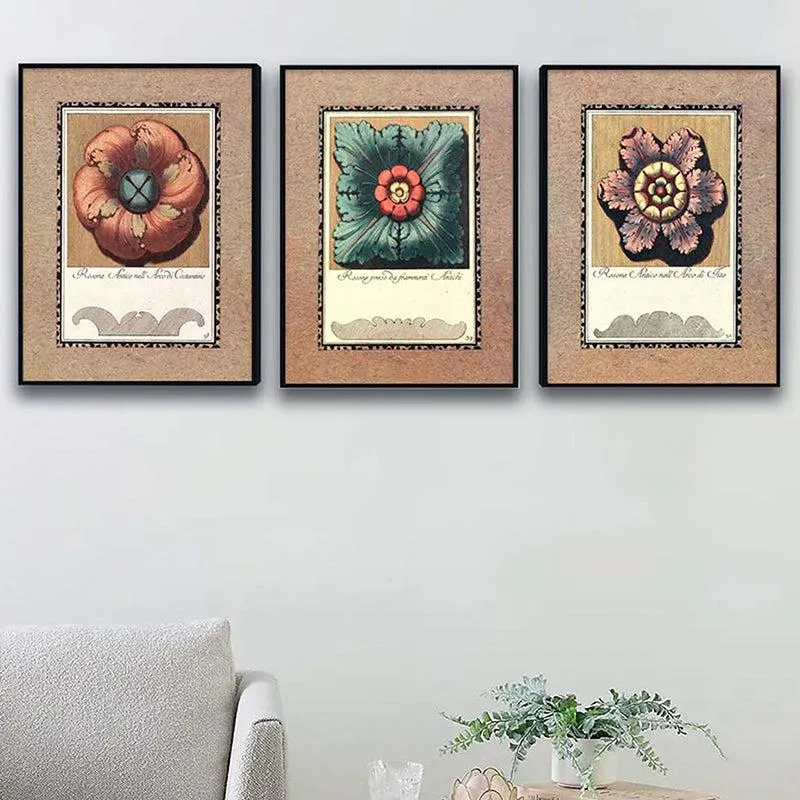 Aeris Flora Wall Painting - Set Of Three media 1