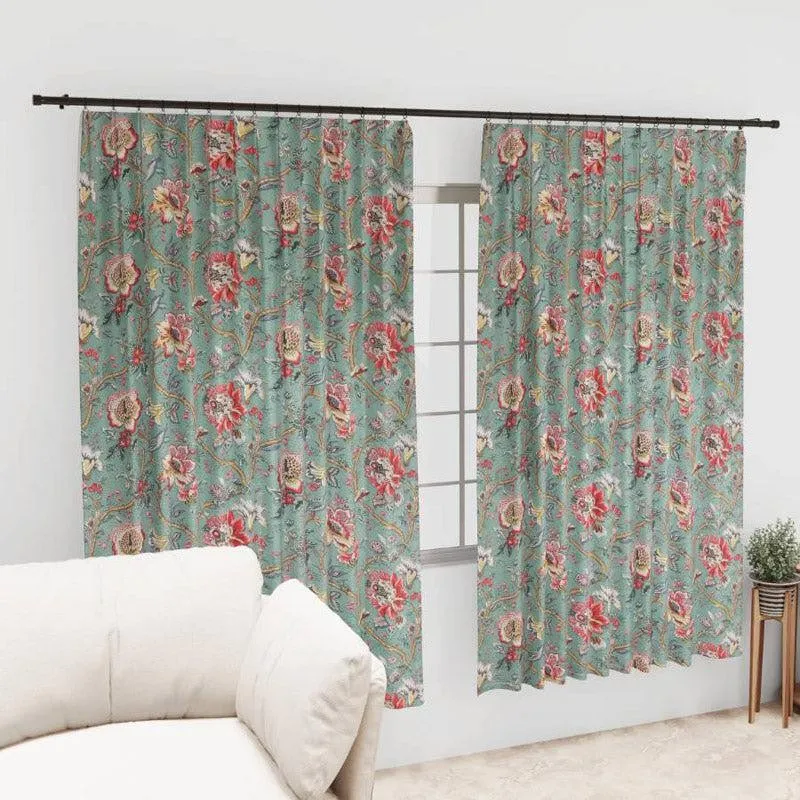 Mivaana Floral Curtain - Sea Green media 7
