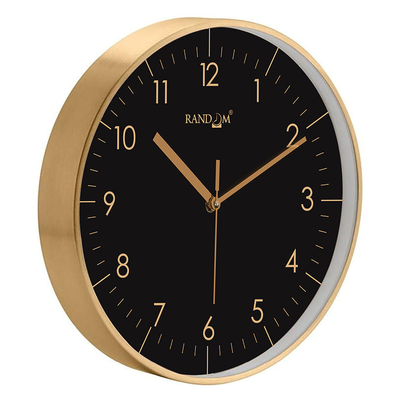 Benot Gold Analog Wall Clock - Black & Gold media 4
