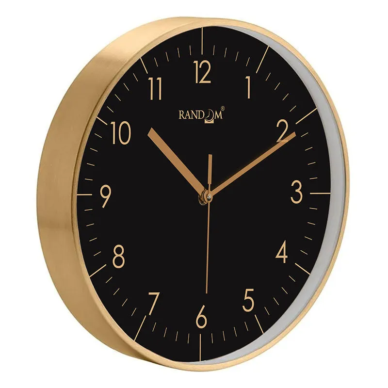 Benot Gold Analog Wall Clock - Black & Gold media 4
