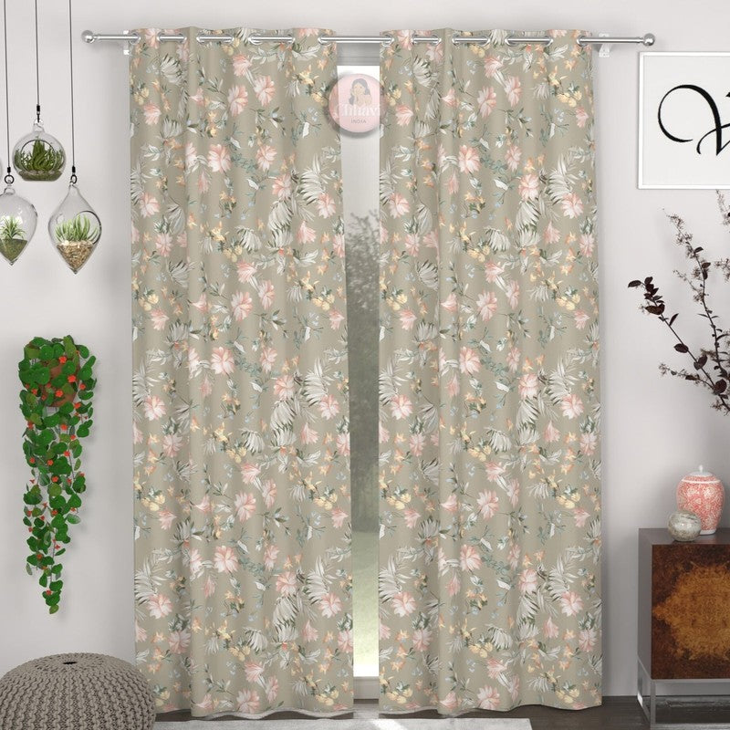 Floral Bloomscape Drape Curtains - Set of Two